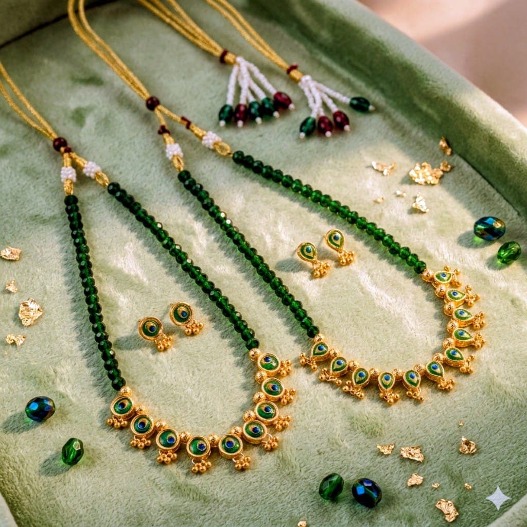 Green Morpankh Necklace Set