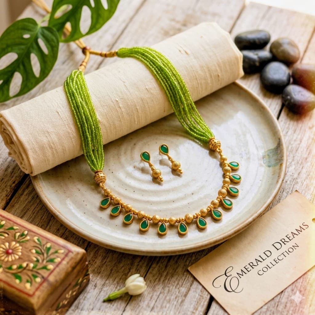 Emerald Necklace Set — Indrani Collection